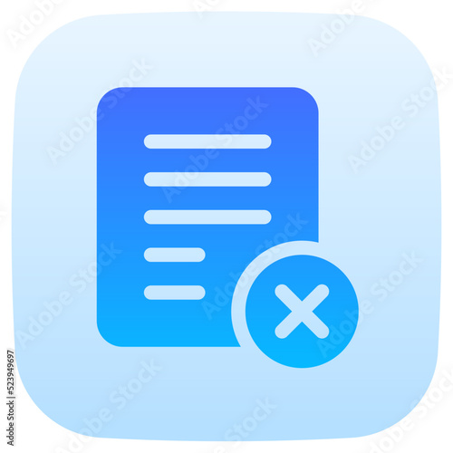 decline flat gradient icon