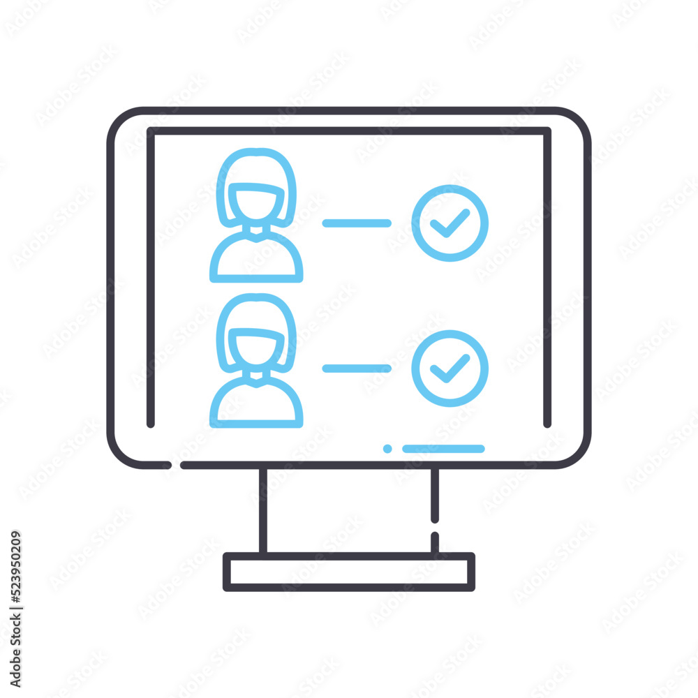 person evaluation line icon, outline symbol, vector illustration, concept sign