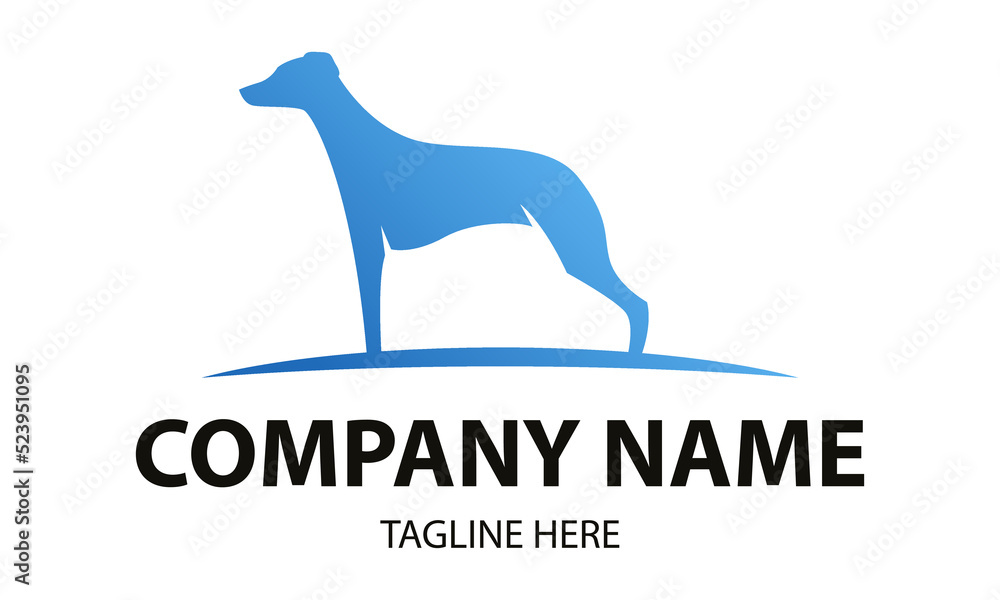 Blue Color Brave Dog Logo Design