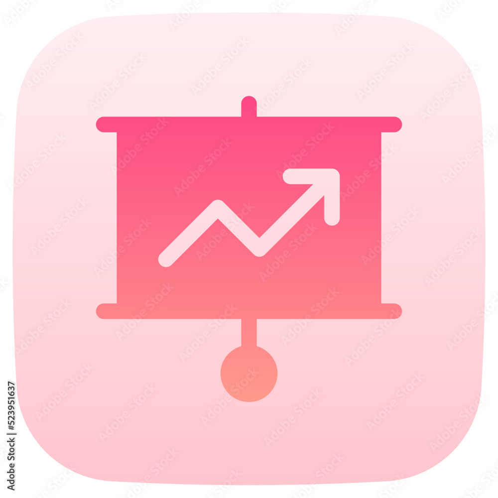 growth chart flat gradient icon
