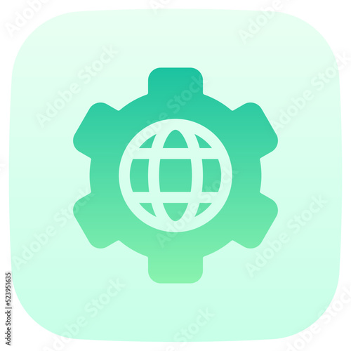globalization flat gradient icon