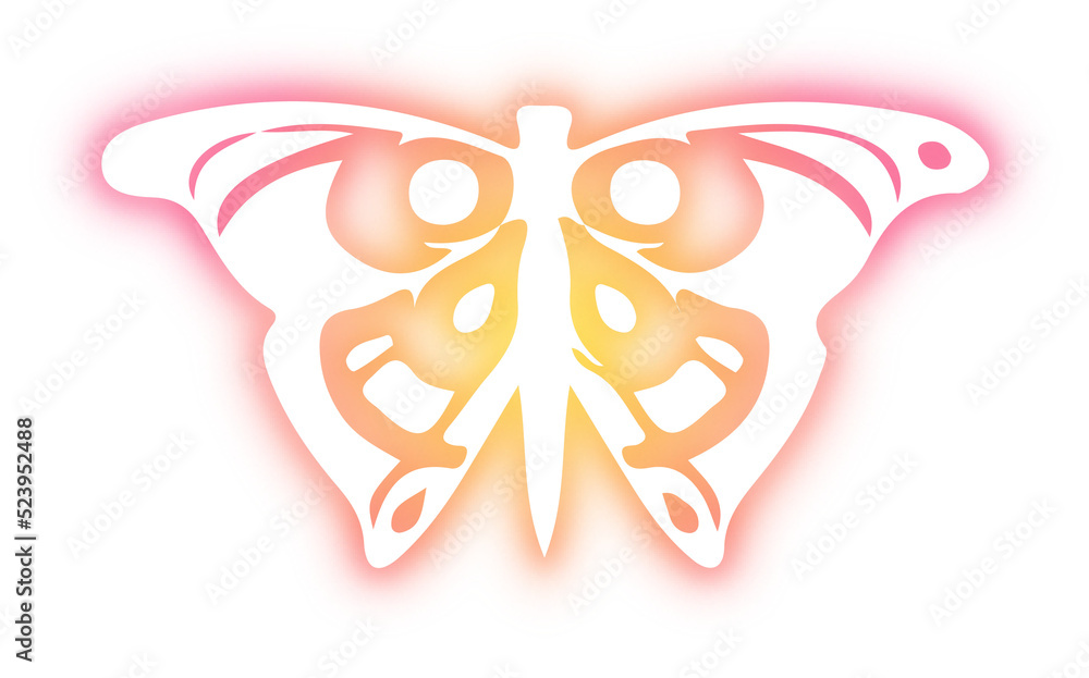 Fototapeta premium Collection of butterfly neon