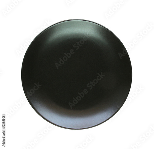 Empty porcelain, top view ceramic plate on transparent background png file