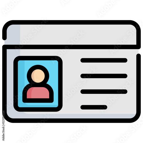 id card line color icon