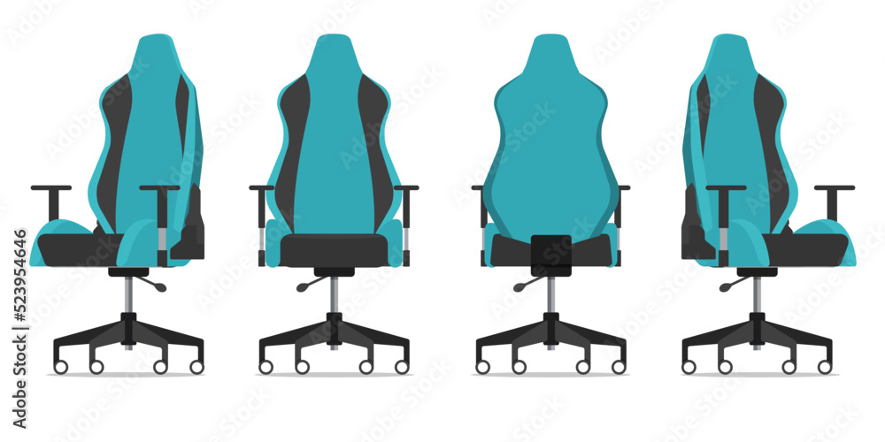 Gaming chair or office chair from various points of view. Ergonomic ...