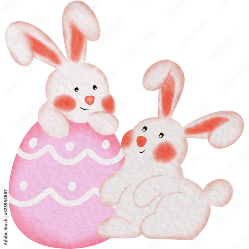 Obraz premium easter bunny with easter eggs