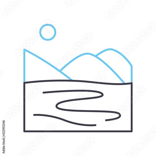 tundra line icon, outline symbol, vector illustration, concept sign
