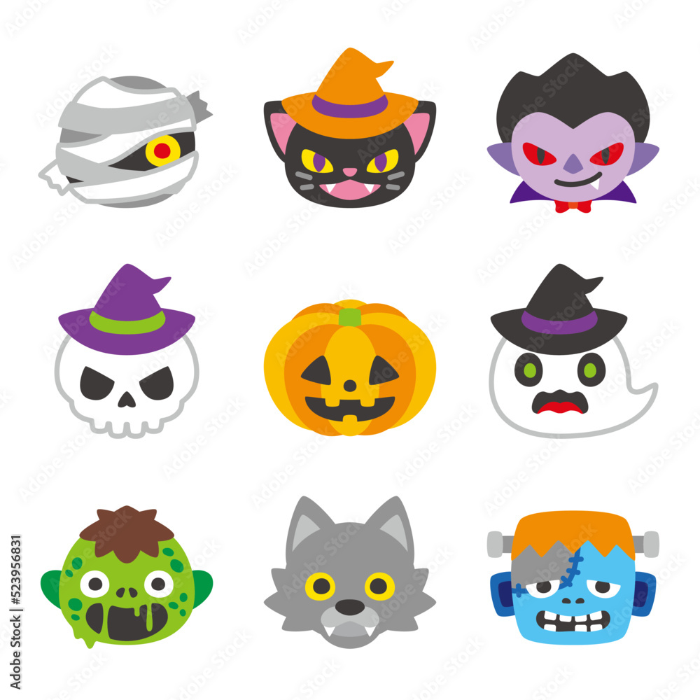 ハロウィン キャラクター セット カラー ハロウィン キャラクター セット カラー