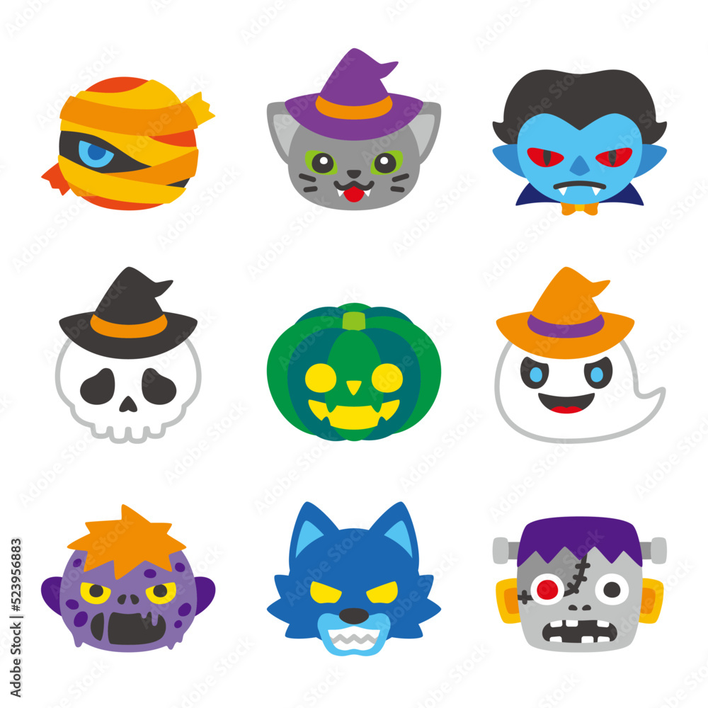 ハロウィン キャラクター セット カラー ハロウィン キャラクター セット カラー
