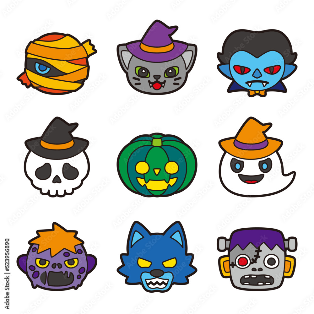 ハロウィン キャラクター セット 線アリ ハロウィン キャラクター セット 線アリ