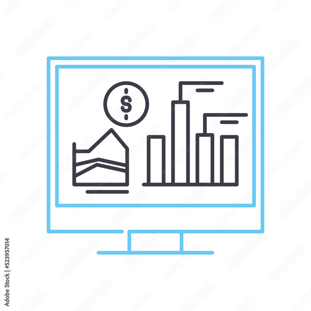 presentation line icon, outline symbol, vector illustration, concept sign presentation line icon, outline symbol, vector illustration, concept sign