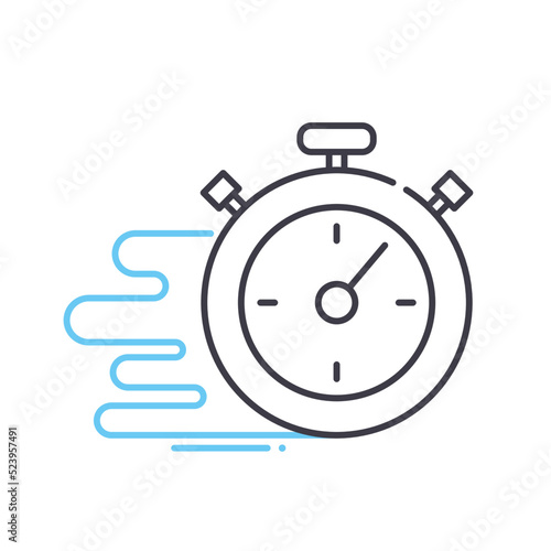 speed optimization line icon, outline symbol, vector illustration, concept sign
