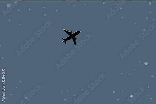  cartoon airplane flying in the night sky