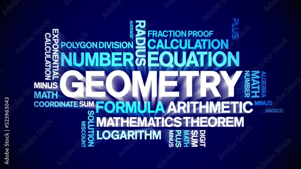Geometry animated tag word cloud;text design animation