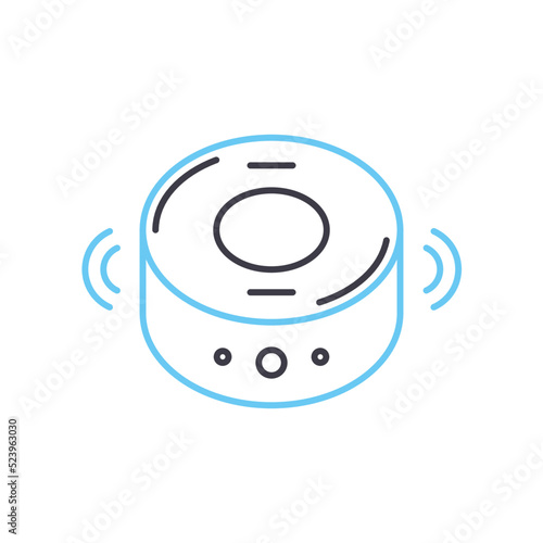 vacuum cleaner robot line icon, outline symbol, vector illustration, concept sign