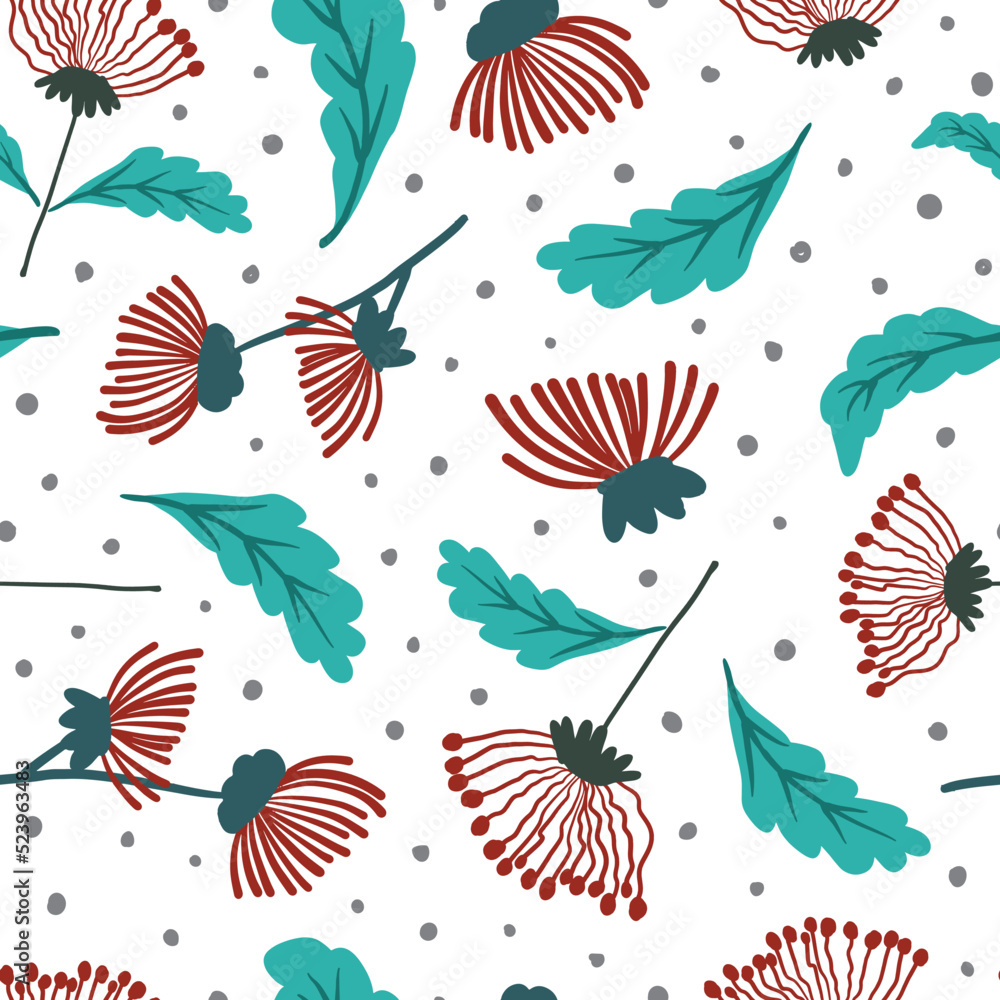 Seamless Pattern in hand drawn boho style