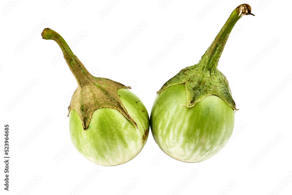 Thai Eggplant isolated on a white background, element of thai food concept
