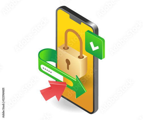 Smartphone app account security password lock