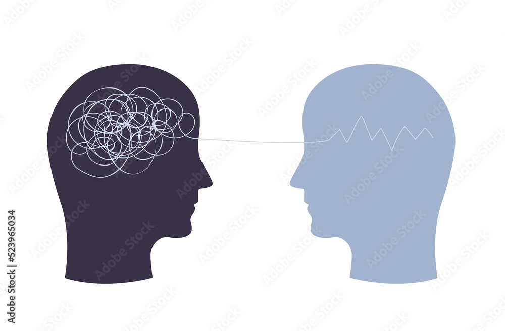 Mentality health and illnesses problems. Mental disorders, therapy consultance vector illustration