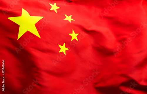 Billede på lærred Close up of China flag background