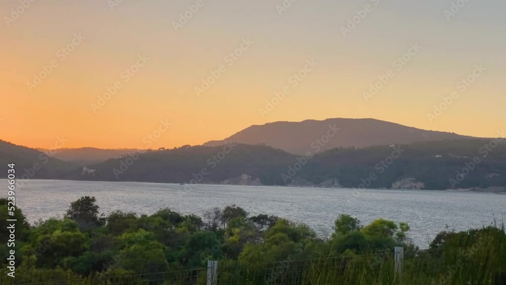 sunset blows over the mountains in slow motion and in windy conditions. orbit shot. sunset blows over the mountains in slow motion and in windy conditions. orbit shot.