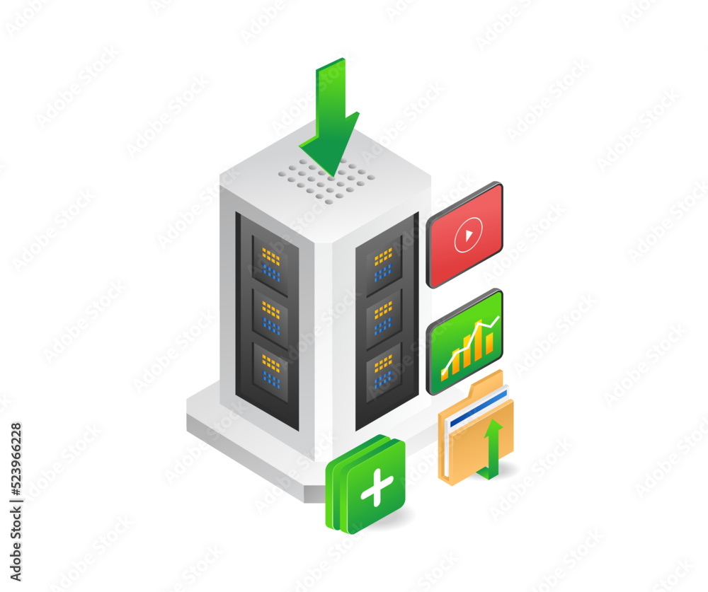 A lot of data stored on the server A lot of data stored on the server