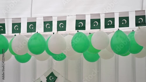 Pakistan Independence Day decorations, Pakistan Flags, 14 August Pakistan Independence Day photo