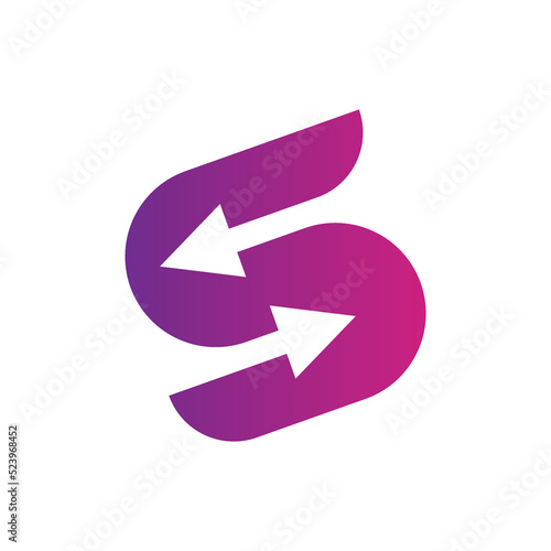 Free Download modern letter S with arrows logo design - GFXLoad