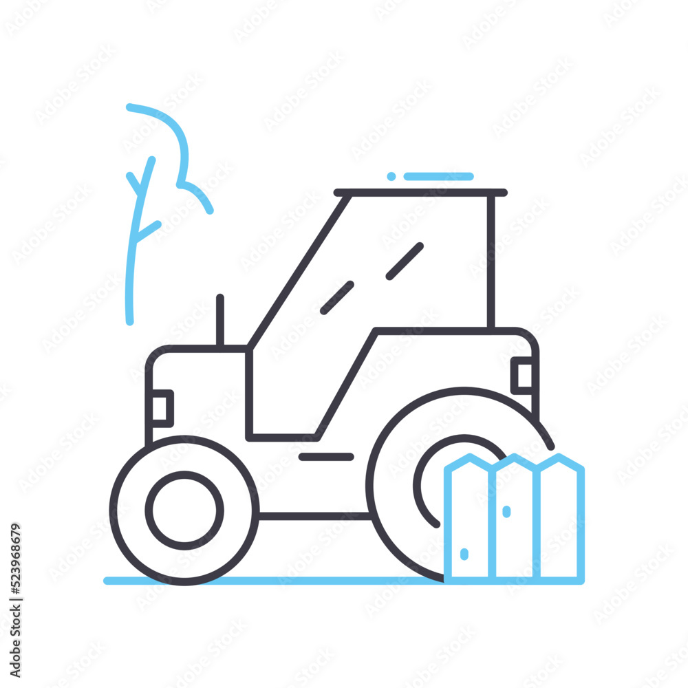 tractor line icon, outline symbol, vector illustration, concept sign tractor line icon, outline symbol, vector illustration, concept sign