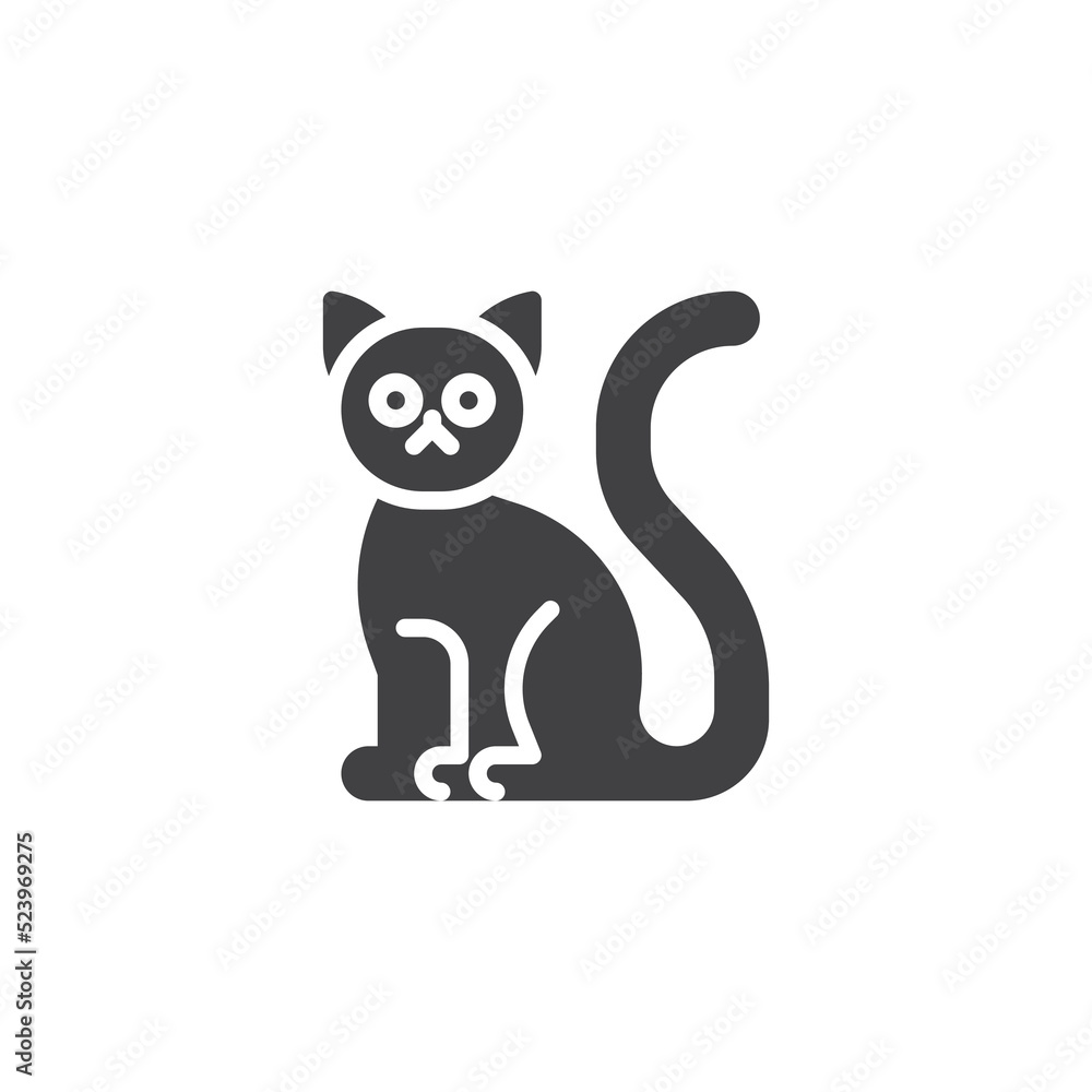 Obraz premium Cat sitting vector icon
