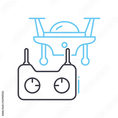 remote controlled drone line icon, outline symbol, vector illustration, concept sign