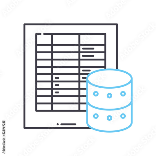 frequency table line icon, outline symbol, vector illustration, concept sign