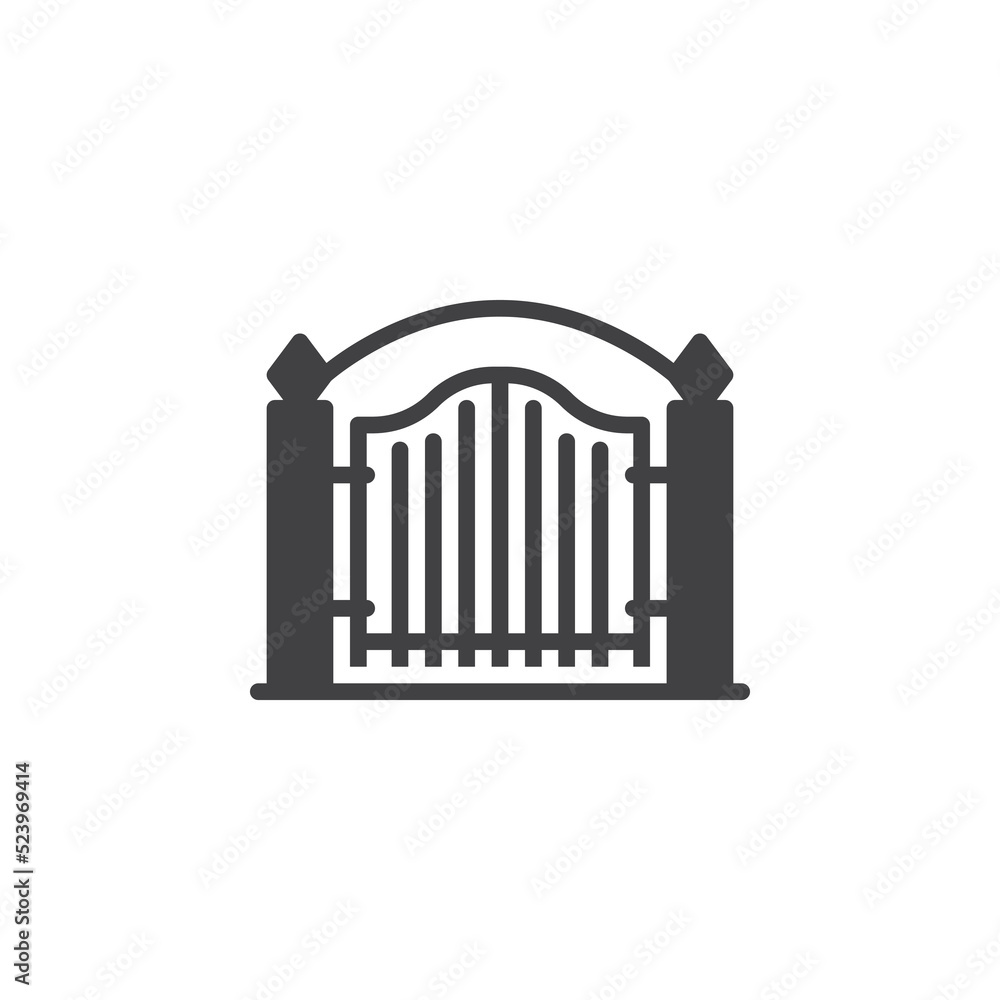 Obraz premium Cemetery gate vector icon