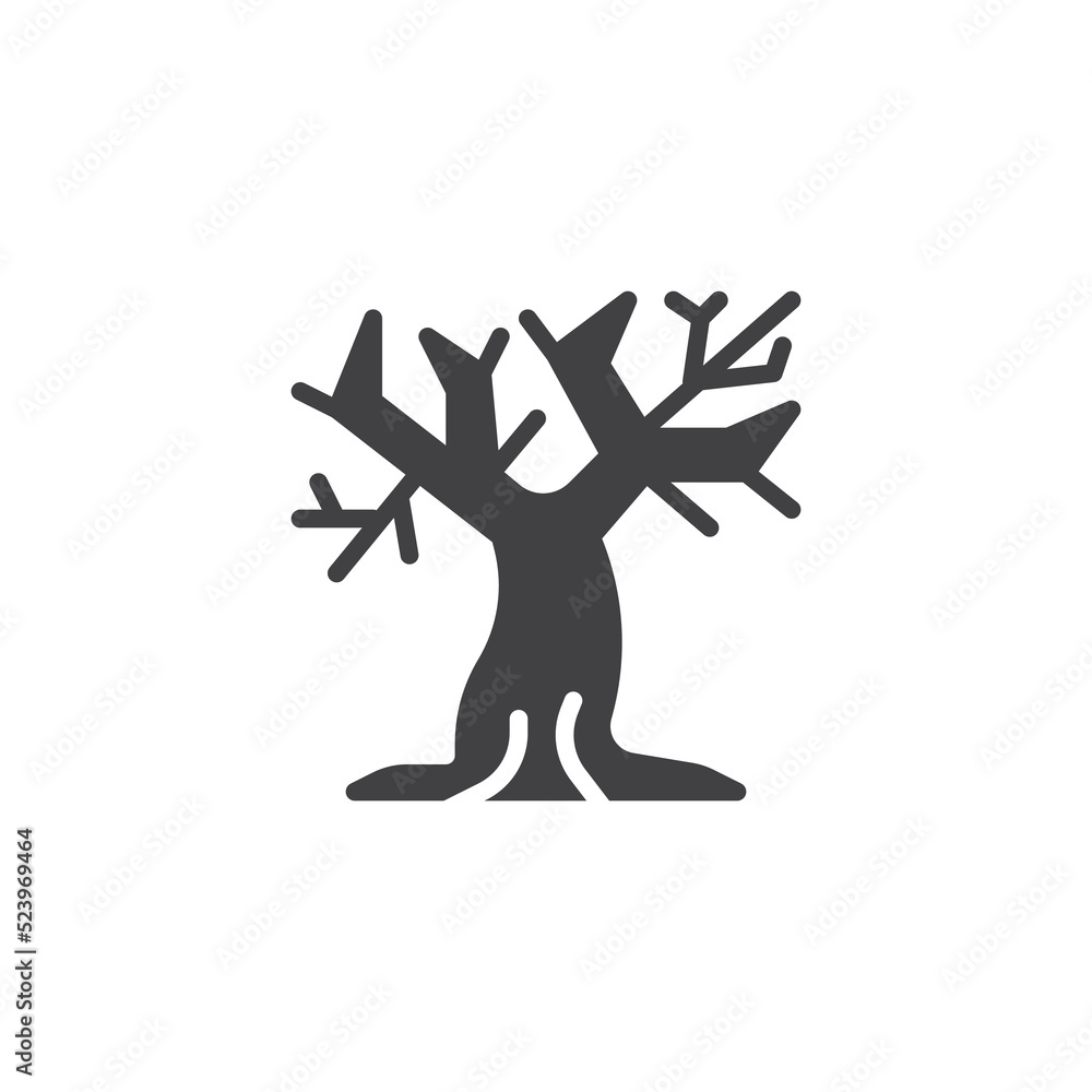 Fototapeta premium Dry tree vector icon