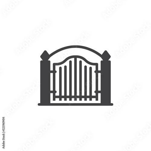Cemetery gate vector icon