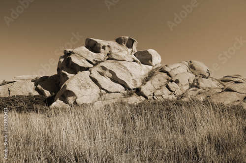 Mountain range Bektau- Ata. Tract Bektau- Ata. Central Asia Kazakhstan. photo