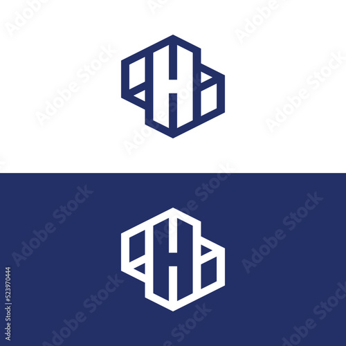 H Geometric Logo Design Concept Inspiration