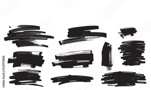 Set Of Acrylic Brush Stoke Shapes