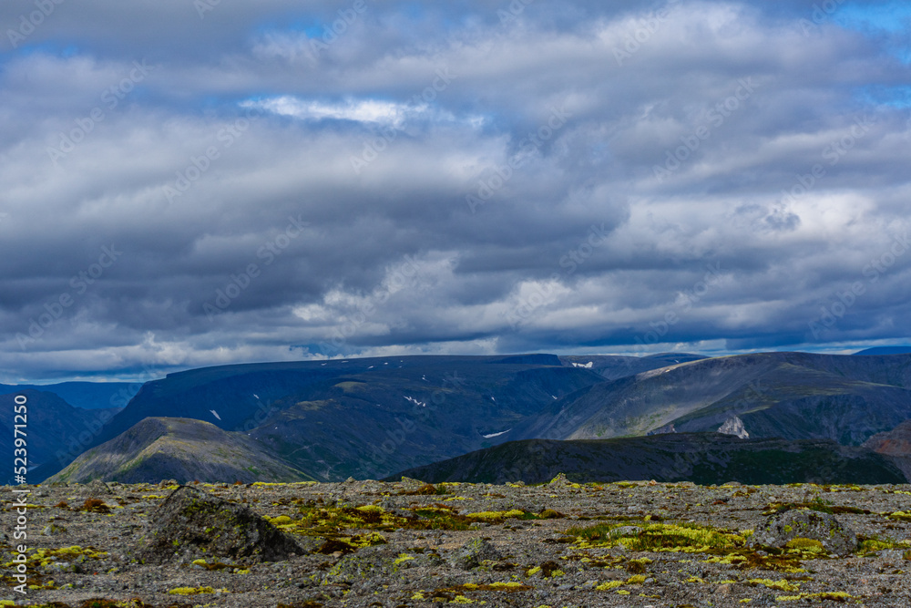 Khibiny Mountains. Ski resort- Arctic region of Russia is a popular hiking trail Khibiny Mountains. Ski resort- Arctic region of Russia is a popular hiking trail