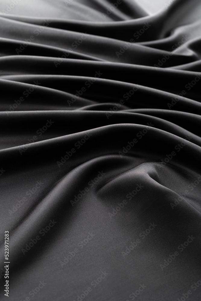 Fototapeta premium Close up of black silk background