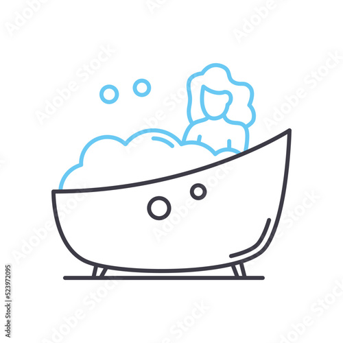 take a bath line icon, outline symbol, vector illustration, concept sign