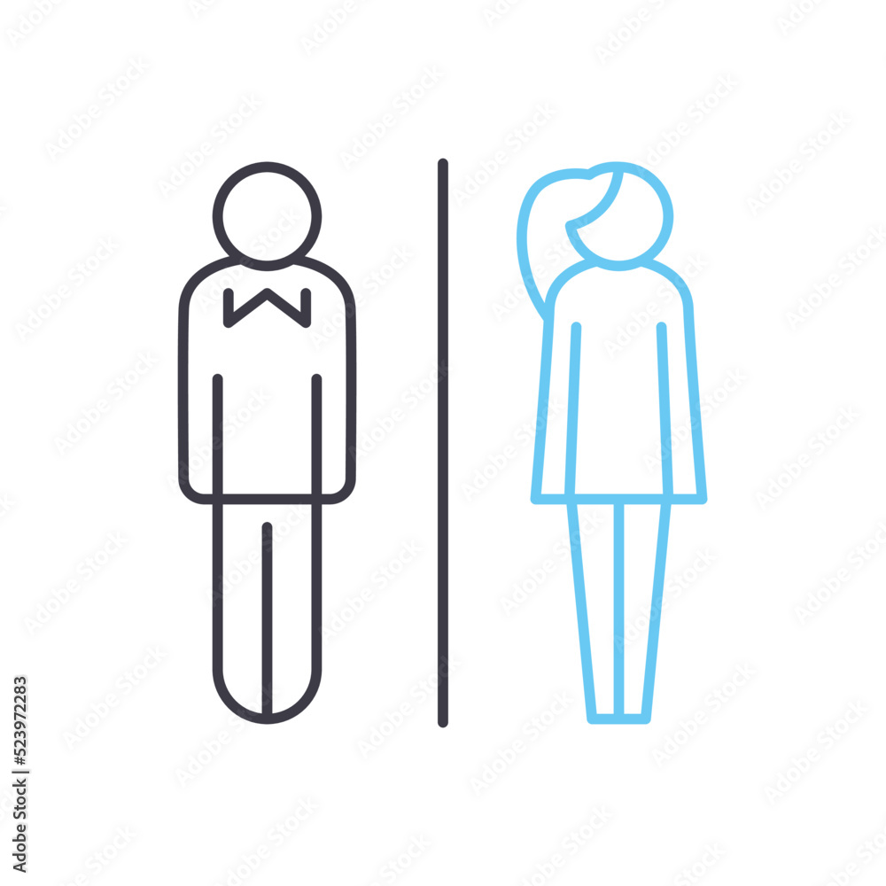 public toilet line icon, outline symbol, vector illustration, concept sign public toilet line icon, outline symbol, vector illustration, concept sign