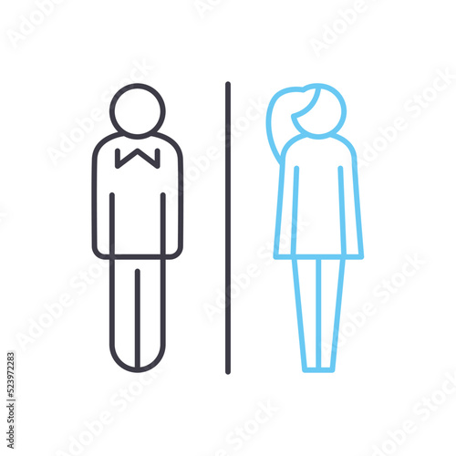 public toilet line icon, outline symbol, vector illustration, concept sign