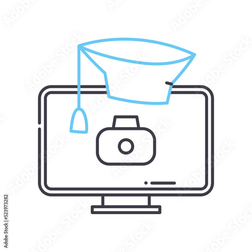 photography courses line icon, outline symbol, vector illustration, concept sign