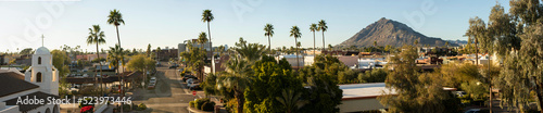Late afternoon view of the historic mission of Old Town of Scottsdale, Arizona, USA. photo