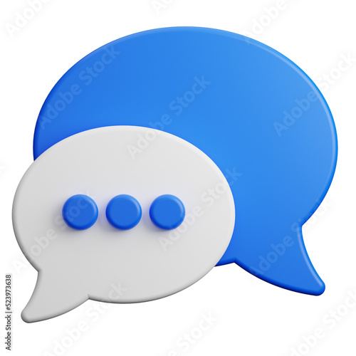 Speech bubble conversation chatting on transparent background. 3D Illustration