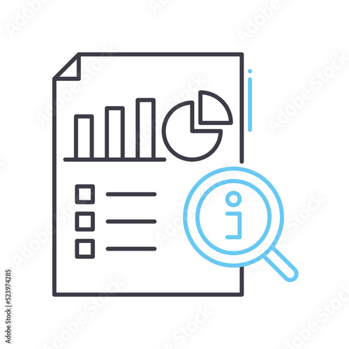 preliminary analysis line icon, outline symbol, vector illustration, concept sign