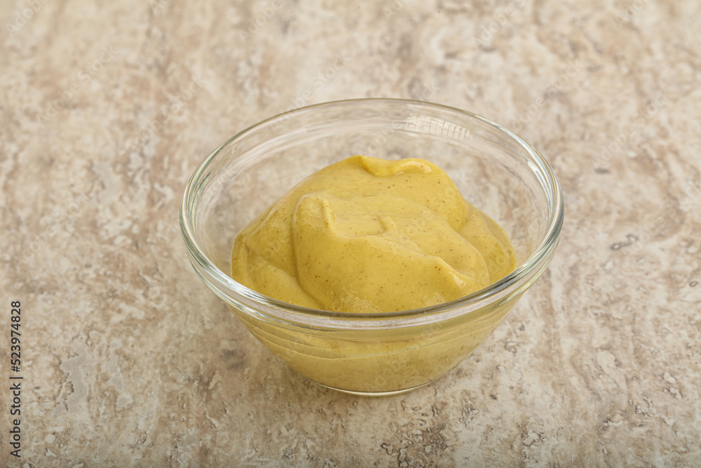 Organic mustard sauce in the bowl Organic mustard sauce in the bowl