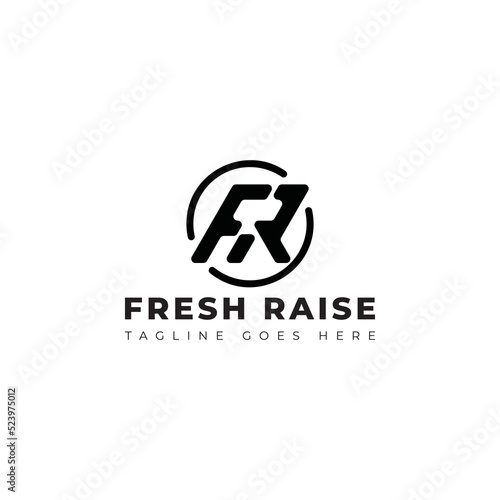 Abstract initial letter FR or RF logo in black color isolated in white background applied for winemaker business logo also suitable for the brands or companies have initial name FR or RF.