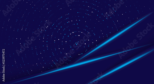 Abstract overlapping on dark blue background with glitter and shiny lines, glowing dots combinations.